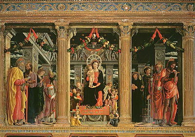 Andrea Mantegna - Altarpiece of St Zeno of Verona 1456-60  (detail of 214237) - (MeisterDrucke-96696).jpg